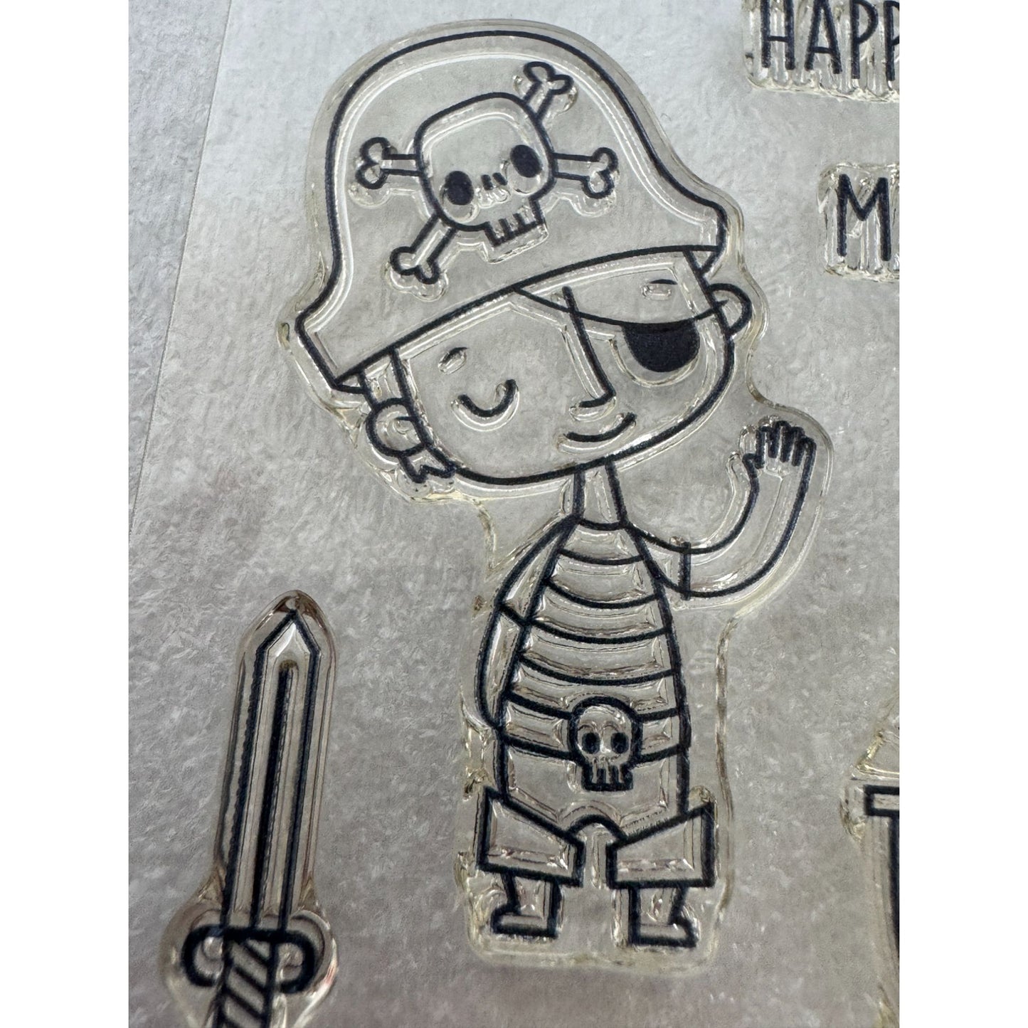 CTMH My Acrylix Acrylic Stamp Set A1186 Pirate Birthday Card Making Ahoy Matey