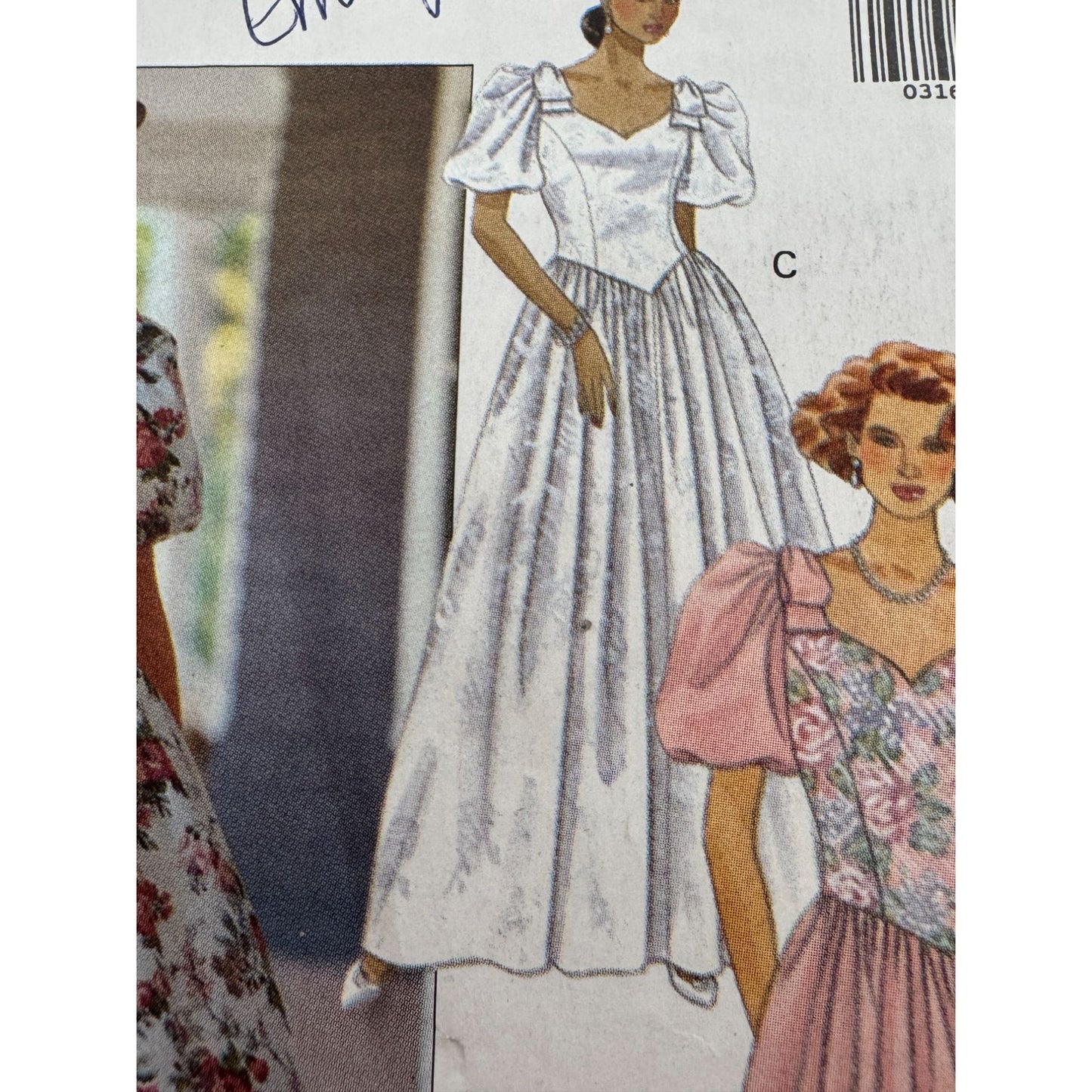 Butterick Sewing Pattern 5321 Dress Tea or Evening Length 6 8 10 Wedding 90s UC