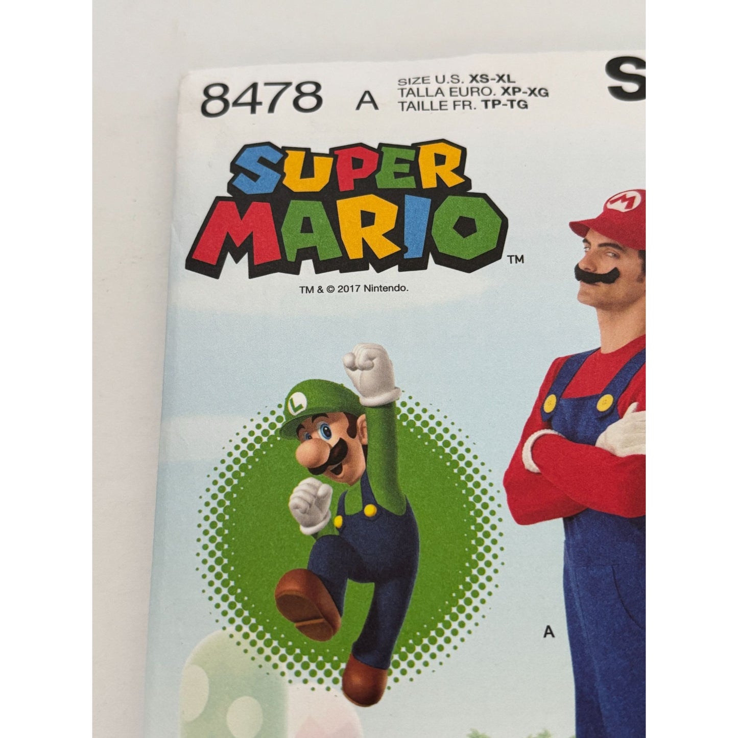 Simplicity Sewing Pattern 8478 Super Mario Brothers Luigi Costume Teen Adult UC