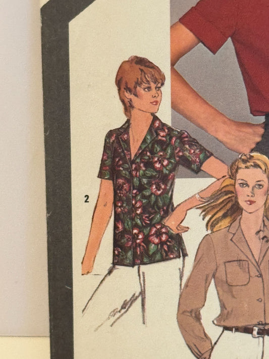 Simplicity Sewing Pattern 9774 Misses Shirt Pattern Work Blouse 10 Vintage 1980