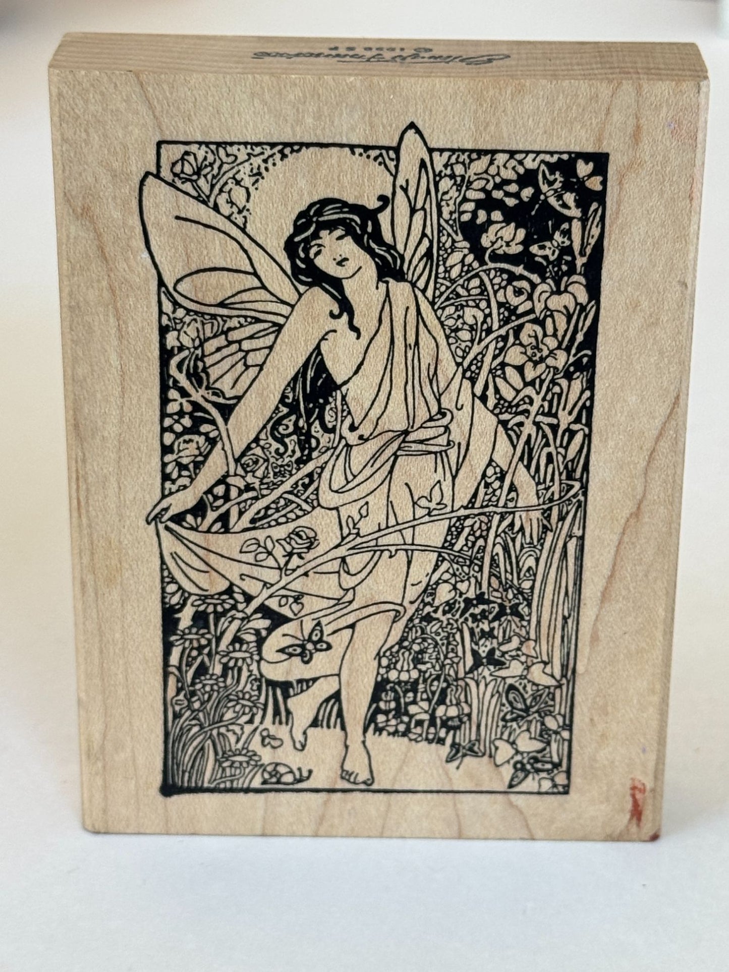 Stamp Francisco Rubber Stamp Fairy Garden Woodland Fantasy Rose Butterfly Large