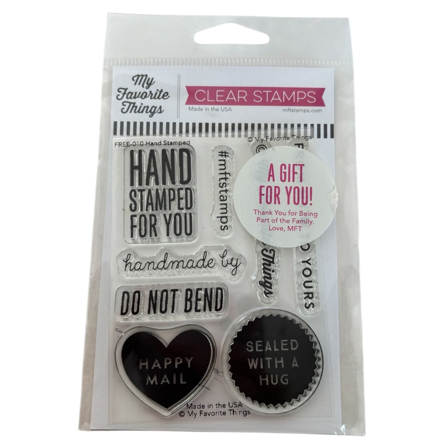 My Favorite Things Clear Stamps Set Hand Stamped For You Happy Mail Handmade By