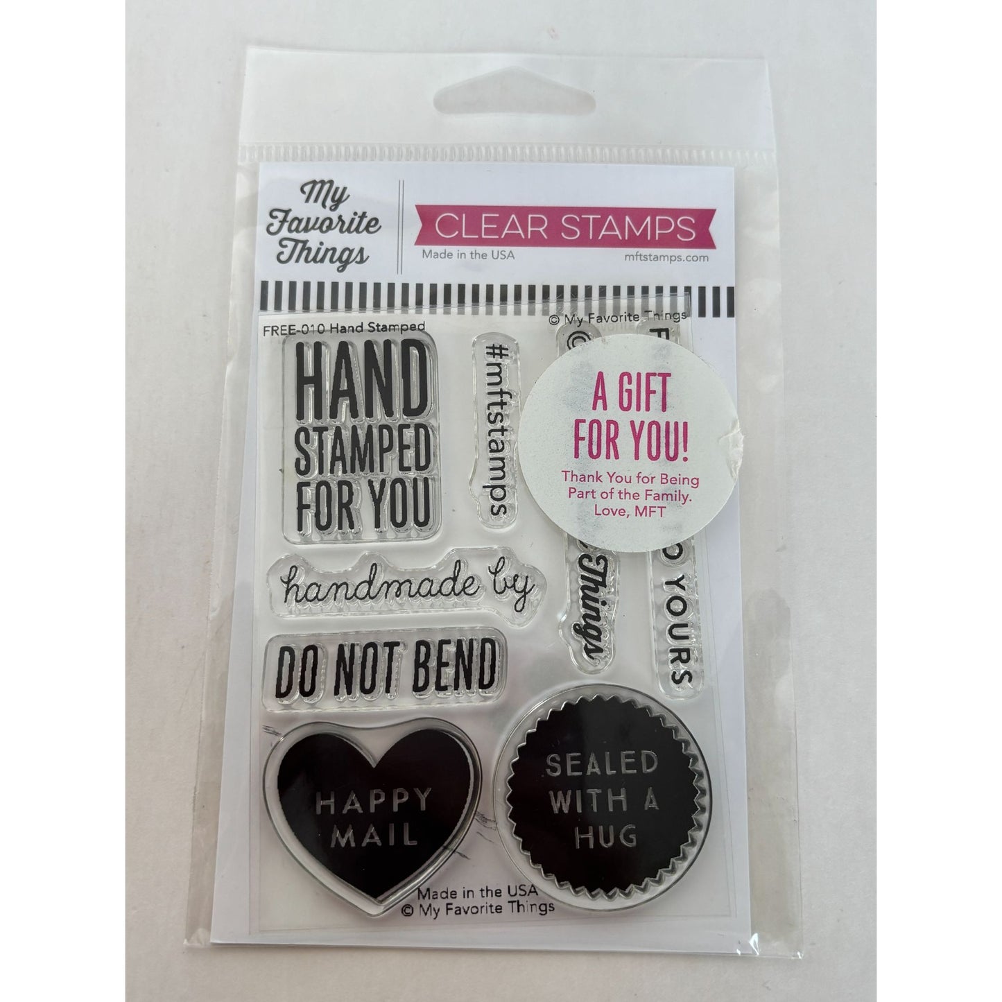 My Favorite Things Clear Stamps Set Hand Stamped For You Happy Mail Handmade By