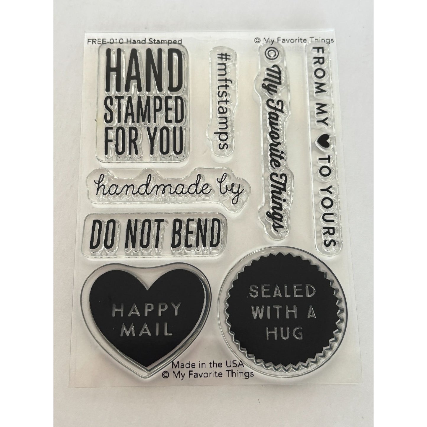 My Favorite Things Clear Stamps Set Hand Stamped For You Happy Mail Handmade By