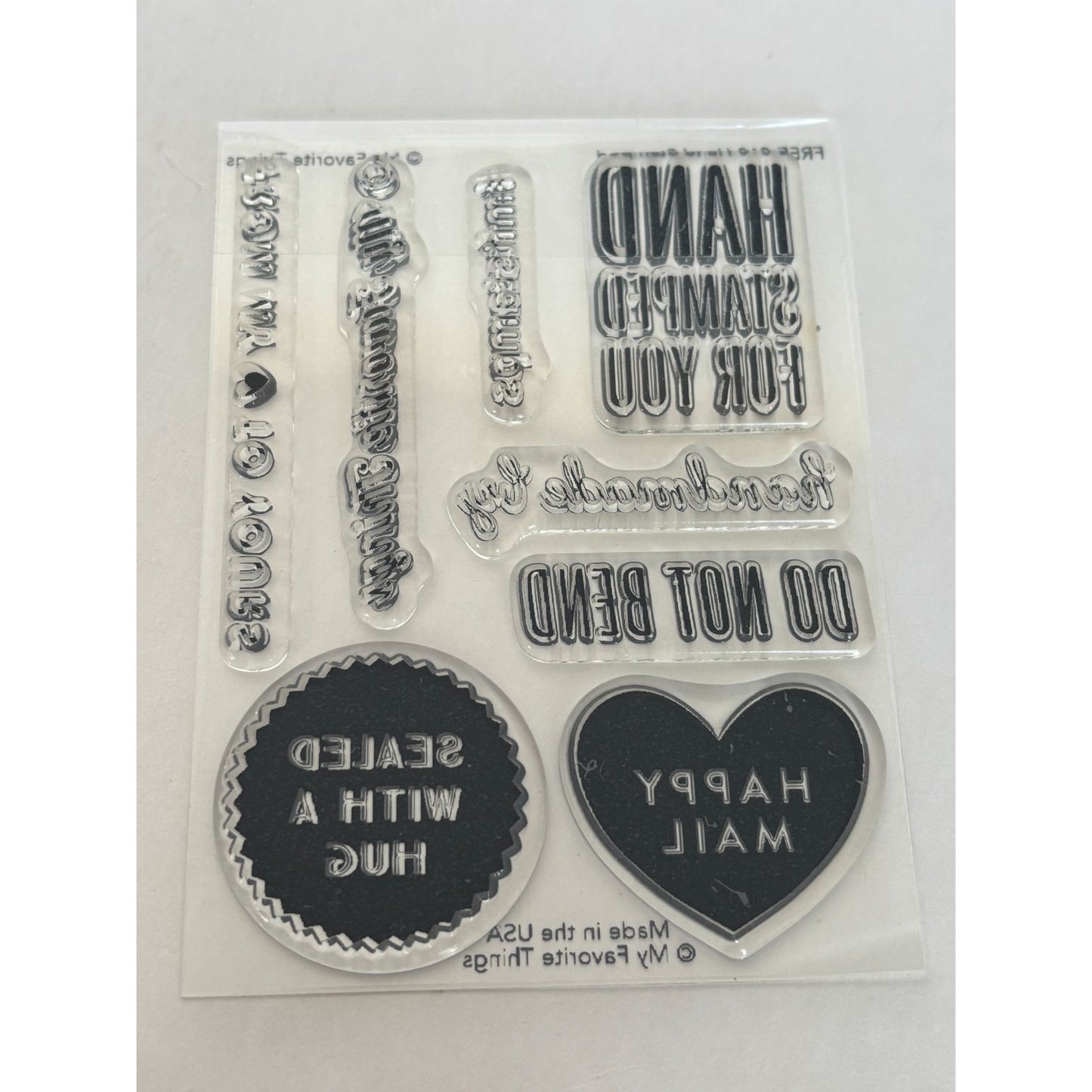 My Favorite Things Clear Stamps Set Hand Stamped For You Happy Mail Handmade By