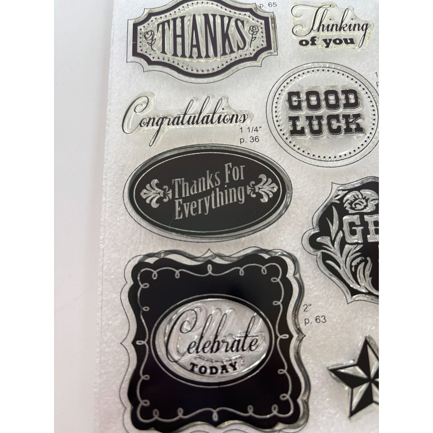CTMH My Acrylix Acrylic Stamp Set Casual Expressions Occassions Birthday Thanks