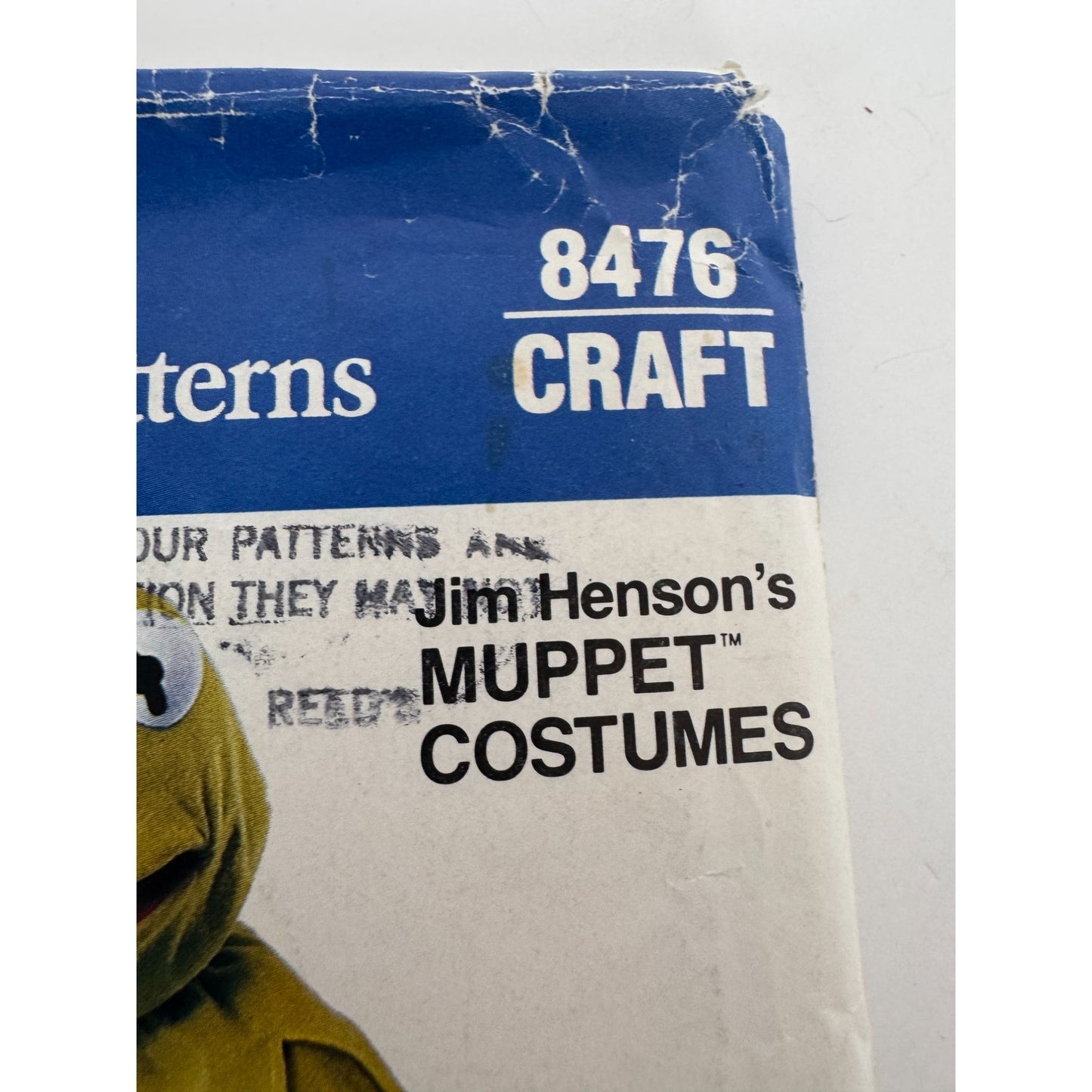 Vogue Sewing Pattern 8476 Kermit Frog Costume Jim Henson Muppet Kids Halloween