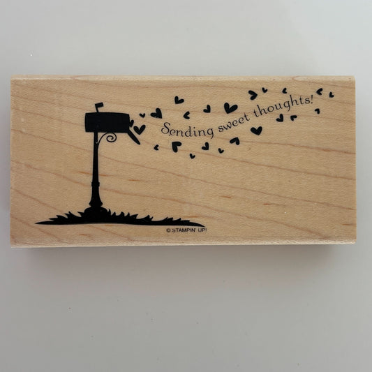 Stampin Up Rubber Stamp Sending Sweet Thoughts Mailbox Hearts Card Making Words