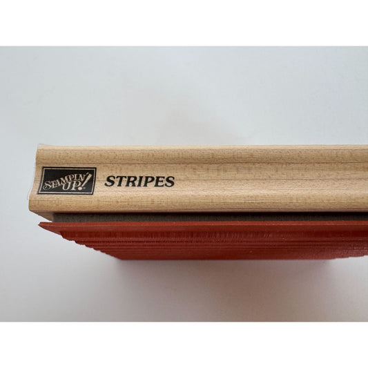 Stampin Up Wood Rubber Stamp Stripes Background Large Big Texture Dotted Lines