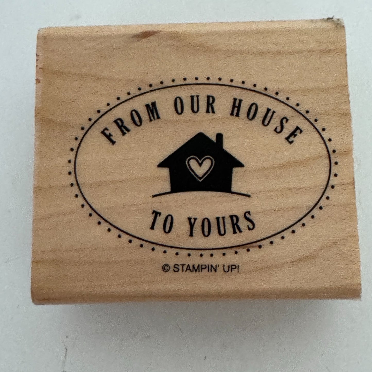 Stampin Up Rubber Stamp From Our House To Yours Gift Tag Card Neighbor Family