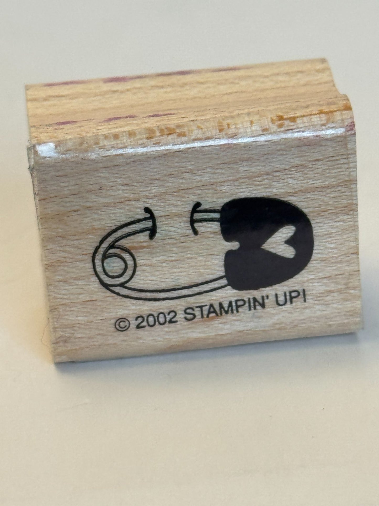 Stampin Up Rubber Stamp Baby Shower Announcement Diaper Pin Card Making Craft