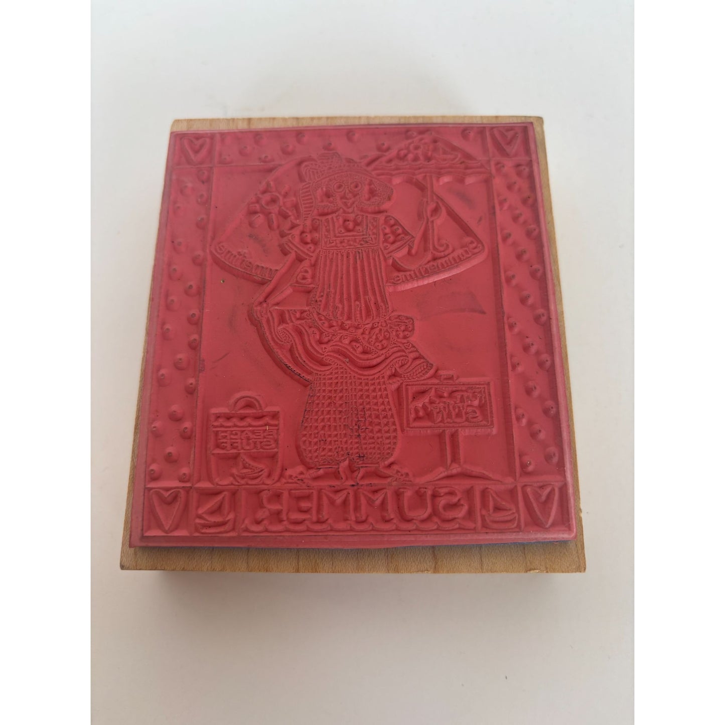 Inkadinkado Rubber Stamp Alma Lynne Summer Lady Beach Bag Cruise Summertime Sun
