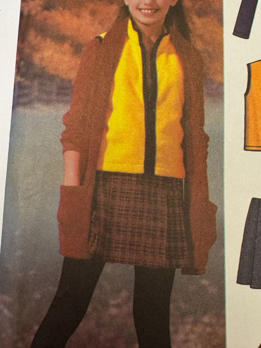 Simplicity Sewing Pattern 5945 Pants Skirt Vest Scarf Top Girls 8-16 Preppy Easy