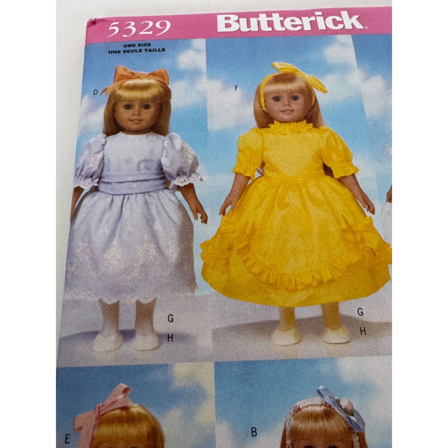 Butterick Sewing Pattern 5329 Doll Formal Dress For 18 inch Dolls Flower Girl