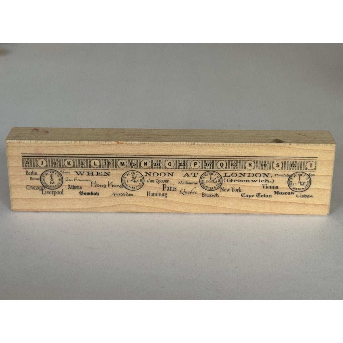 B Line Designs Rubber Stamp When Noon Time Zone Clocks Travel City Steampunk