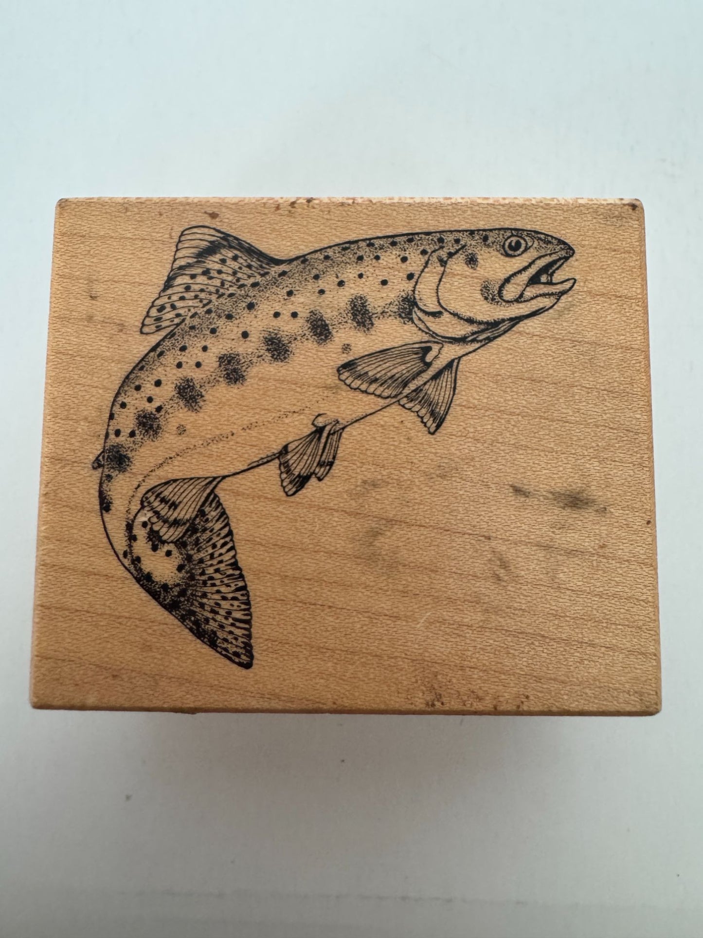 PSX Rubber Stamp Rainbow Trout Fish Outdoors Fishing Fathers Day Card Making