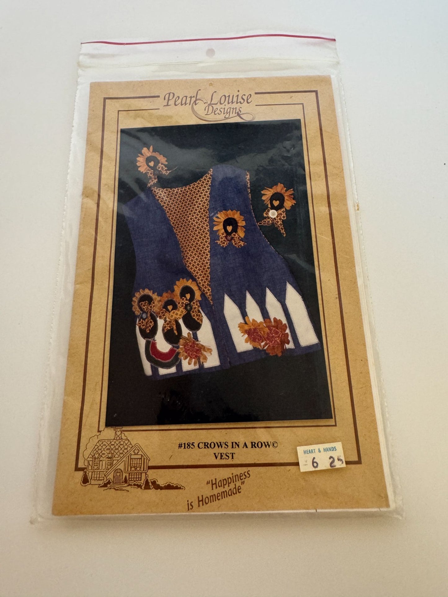 Pearl Louise Sewing Pattern Crows In A Row Vest Fall Quilting Applique Folk Art