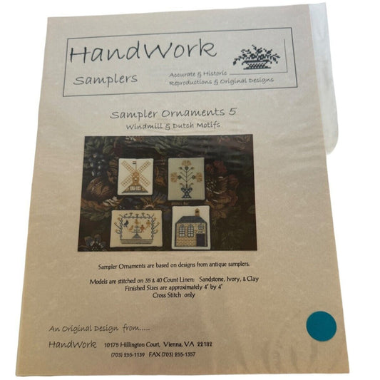 Handwork Samplers Cross Stitch Patterns Christmas Ornaments Windmill Dutch Motifs Home Decor