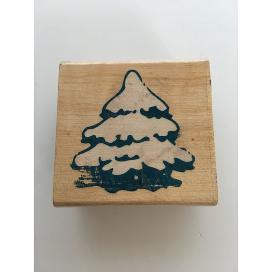 Canadian Maple Collections Rubber Stamp Christmas Tree Holidays Snow Covered