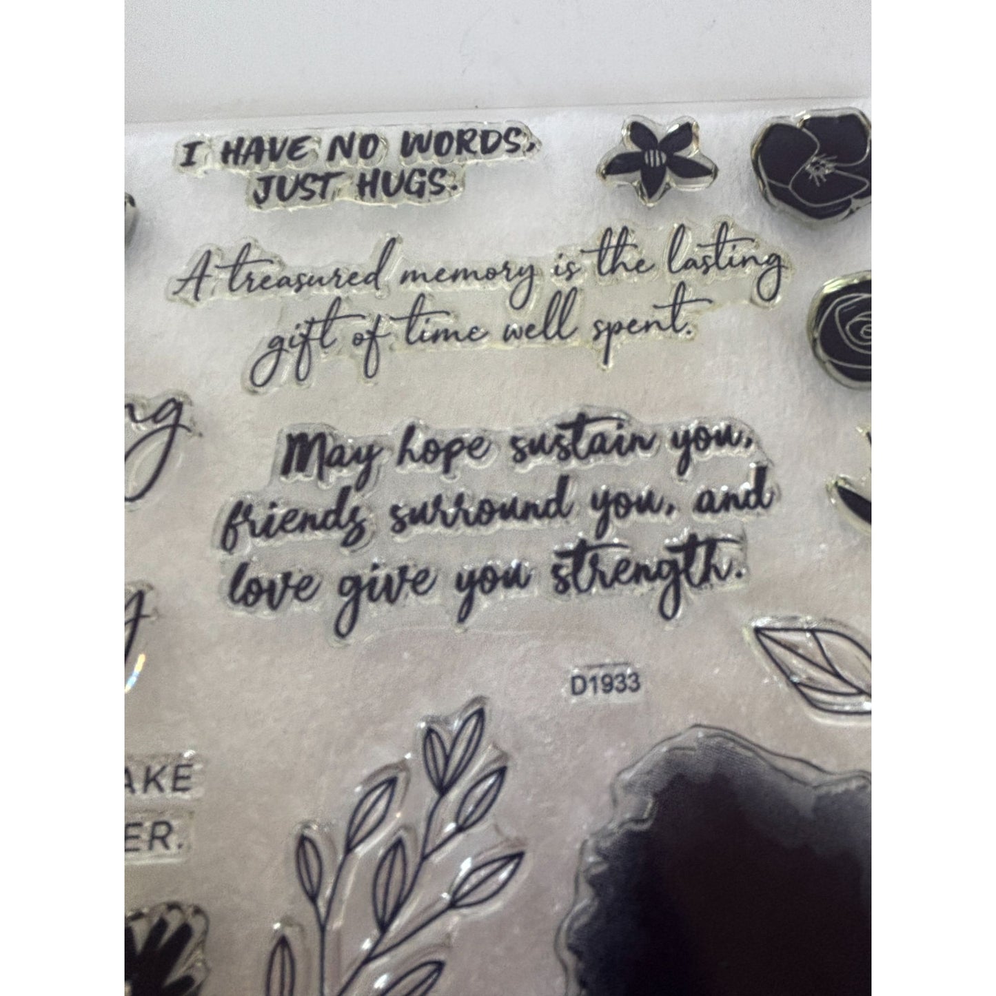 CTMH Acrylic Stamp Set Treasured Memories Sympathy Sentiments Words My Acrylix