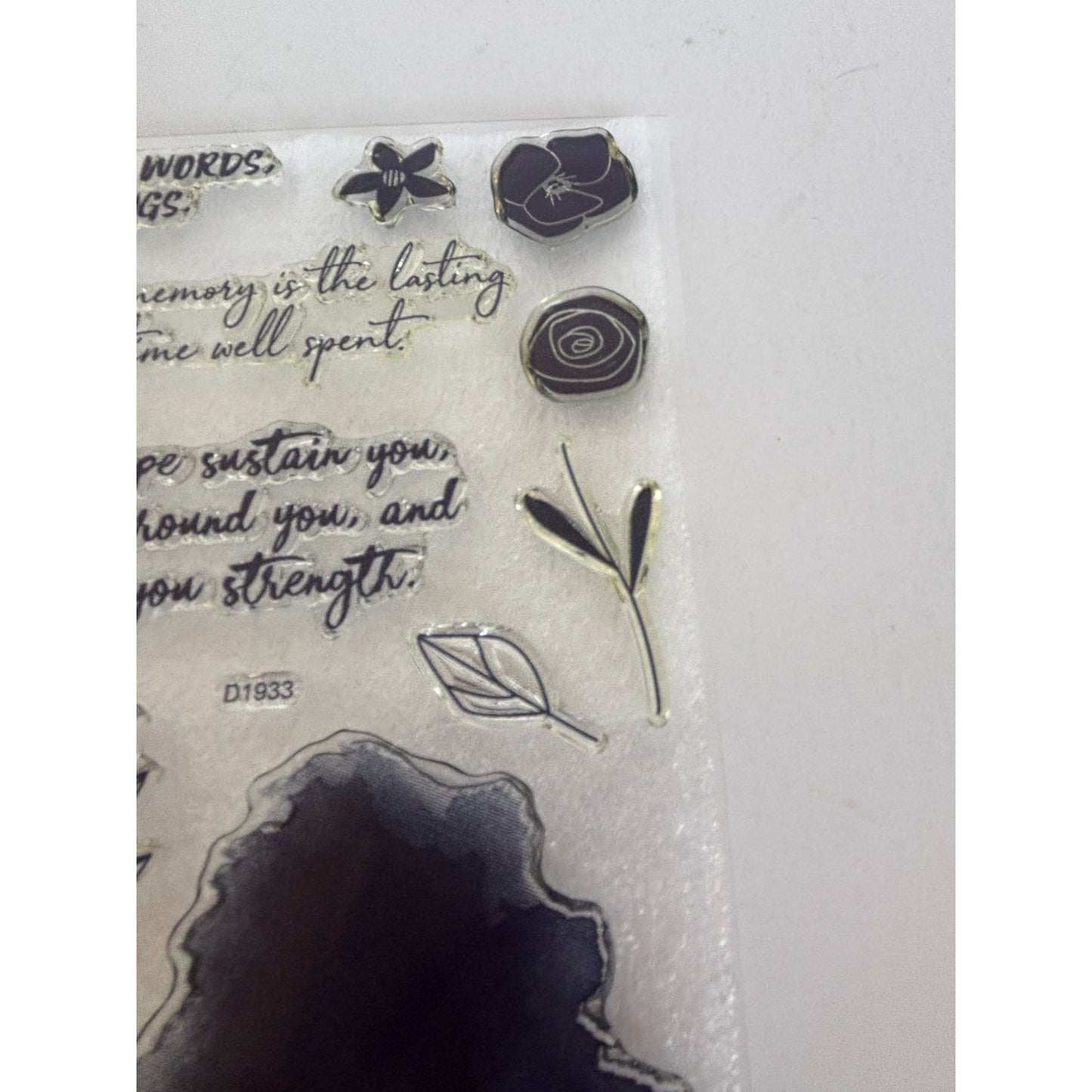 CTMH Acrylic Stamp Set Treasured Memories Sympathy Sentiments Words My Acrylix