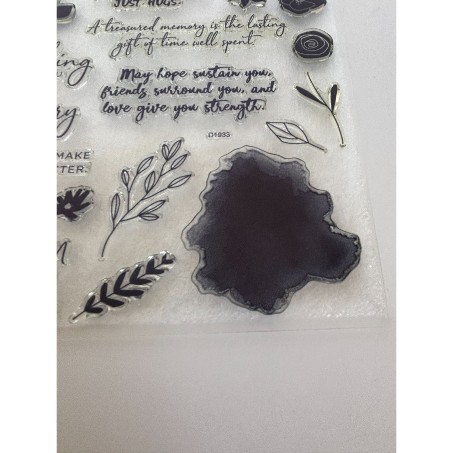 CTMH Acrylic Stamp Set Treasured Memories Sympathy Sentiments Words My Acrylix