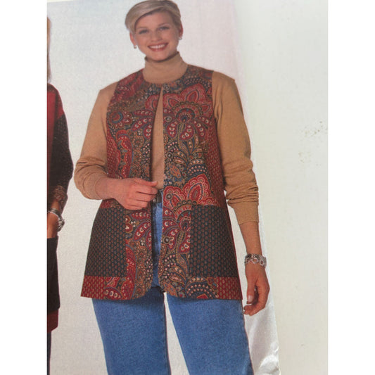 Butterick Sewing Pattern 5206 Misses Jacket and Vest Easy Casual L XL 16-22 UC