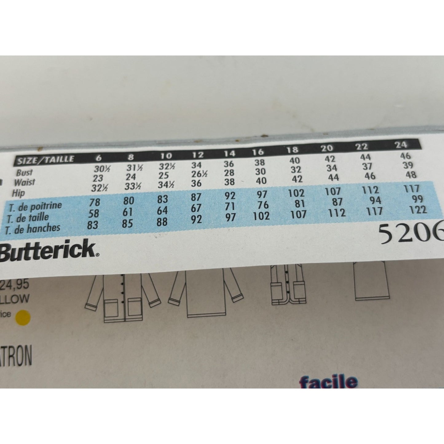 Butterick Sewing Pattern 5206 Misses Jacket and Vest Easy Casual L XL 16-22 UC