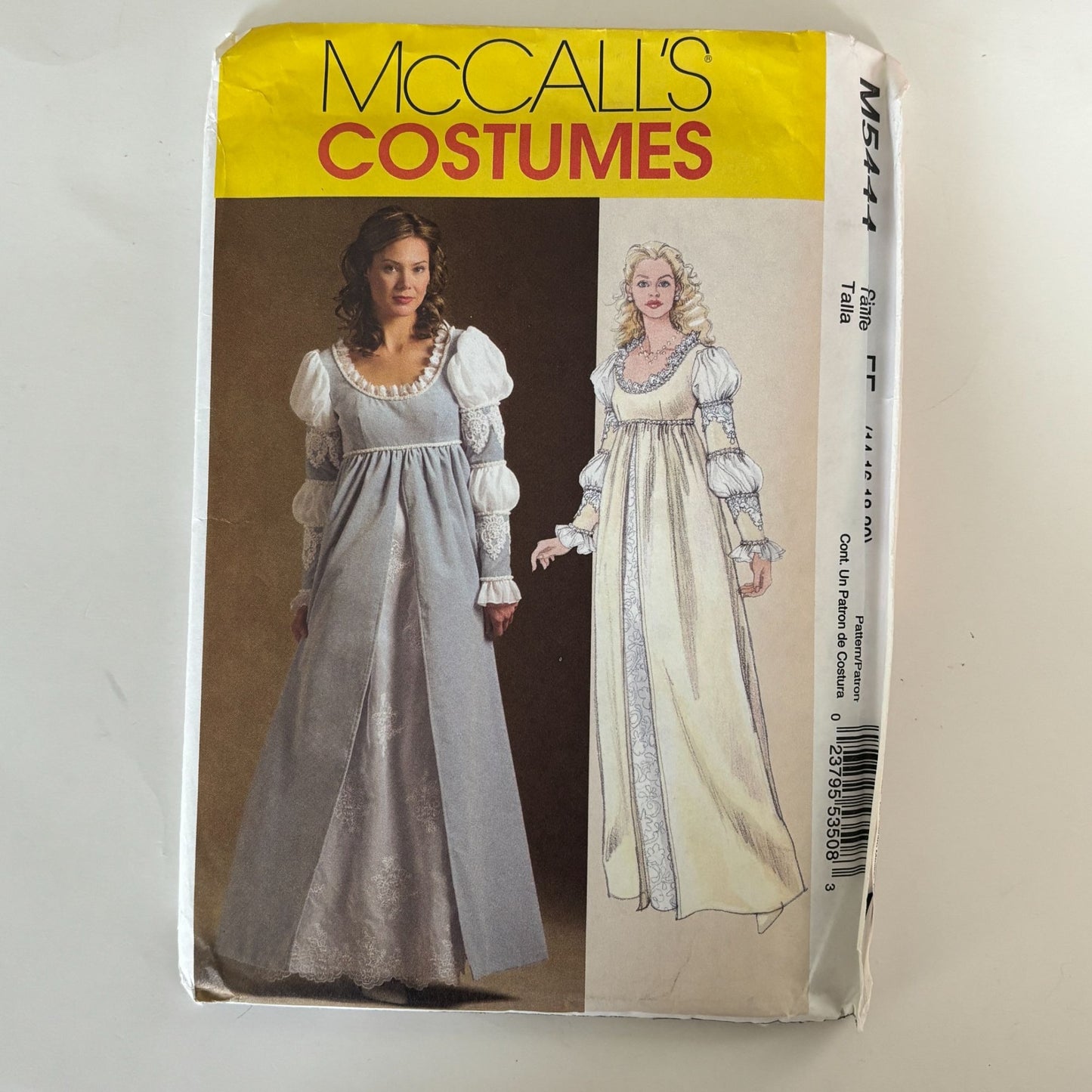 McCalls Sewing Pattern M5444 Renaissance Costume Empire Waist Gown 14-20 Uncut Halloween Fantasy Medieval