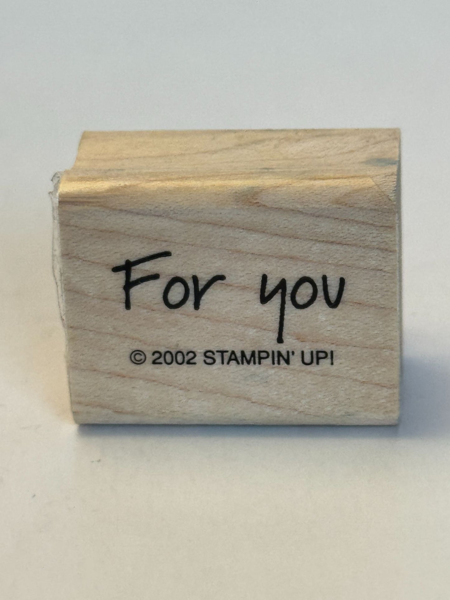 Stampin Up Rubber Stamp For You Gift Tag Card Making Words Wood Mounted Small