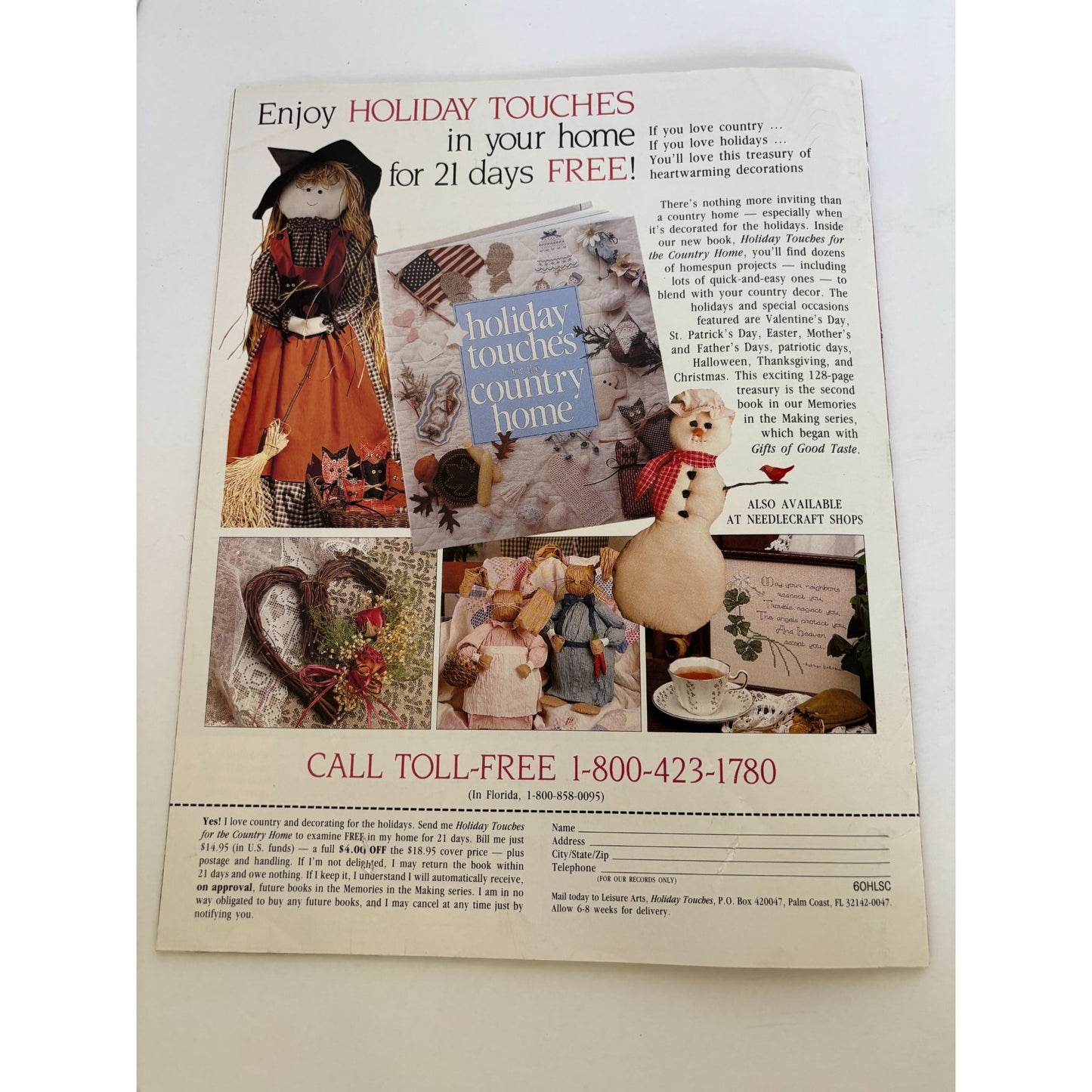 Leisure Arts Magazine August 1990 Cross Stitch Bible Verse Patriotic Pillow Flag