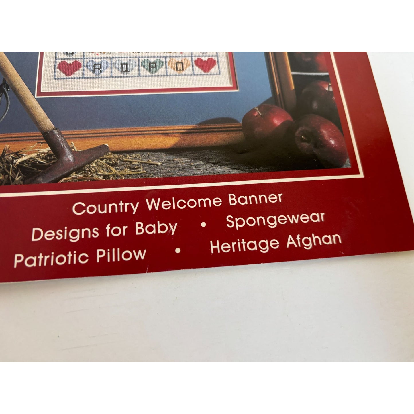 Leisure Arts Magazine August 1990 Cross Stitch Bible Verse Patriotic Pillow Flag