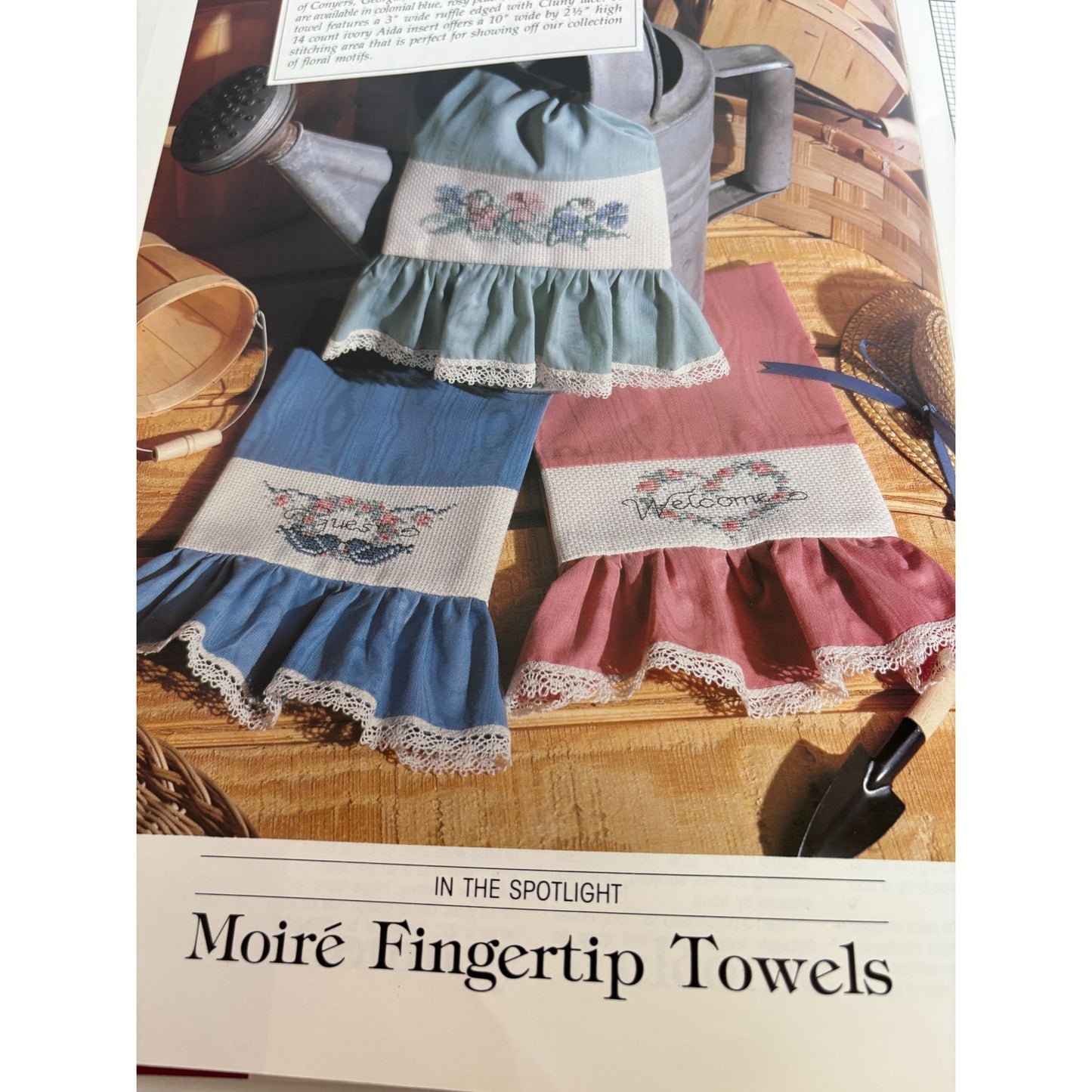 Leisure Arts Magazine August 1990 Cross Stitch Bible Verse Patriotic Pillow Flag