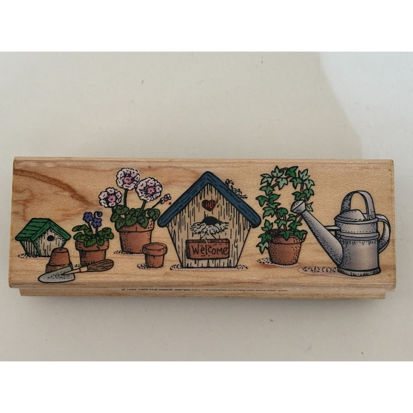Hero Arts Birdhouse Border Rubber Stamp Garden Border Craft Stamp