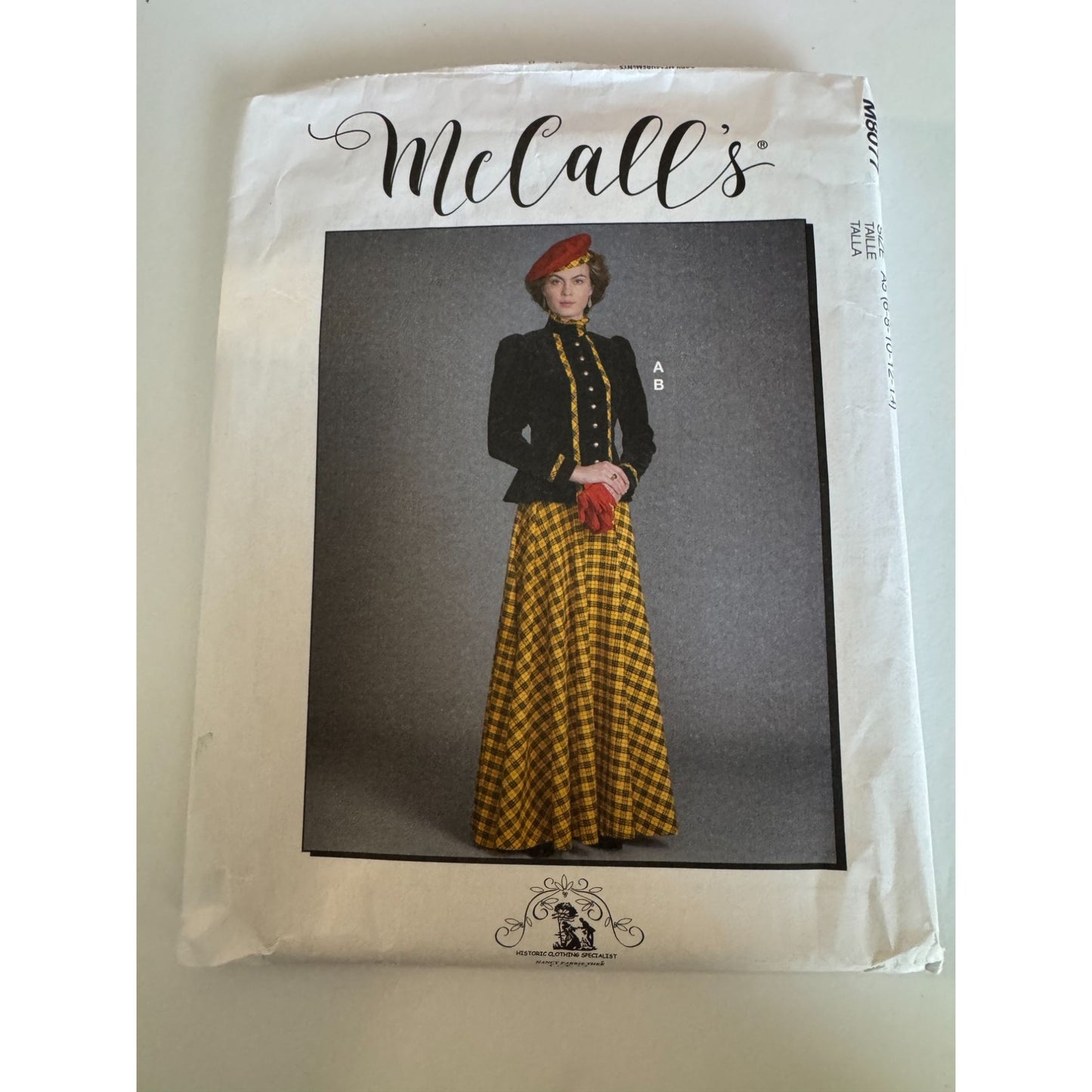 McCalls Sewing Pattern M8077 Historical Jacket Skirt Edwardian Tartan UC 6-14