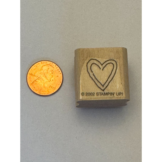 Stampin Up Rubber Stamp Outline Heart Double Lines Valentines Day Card Making