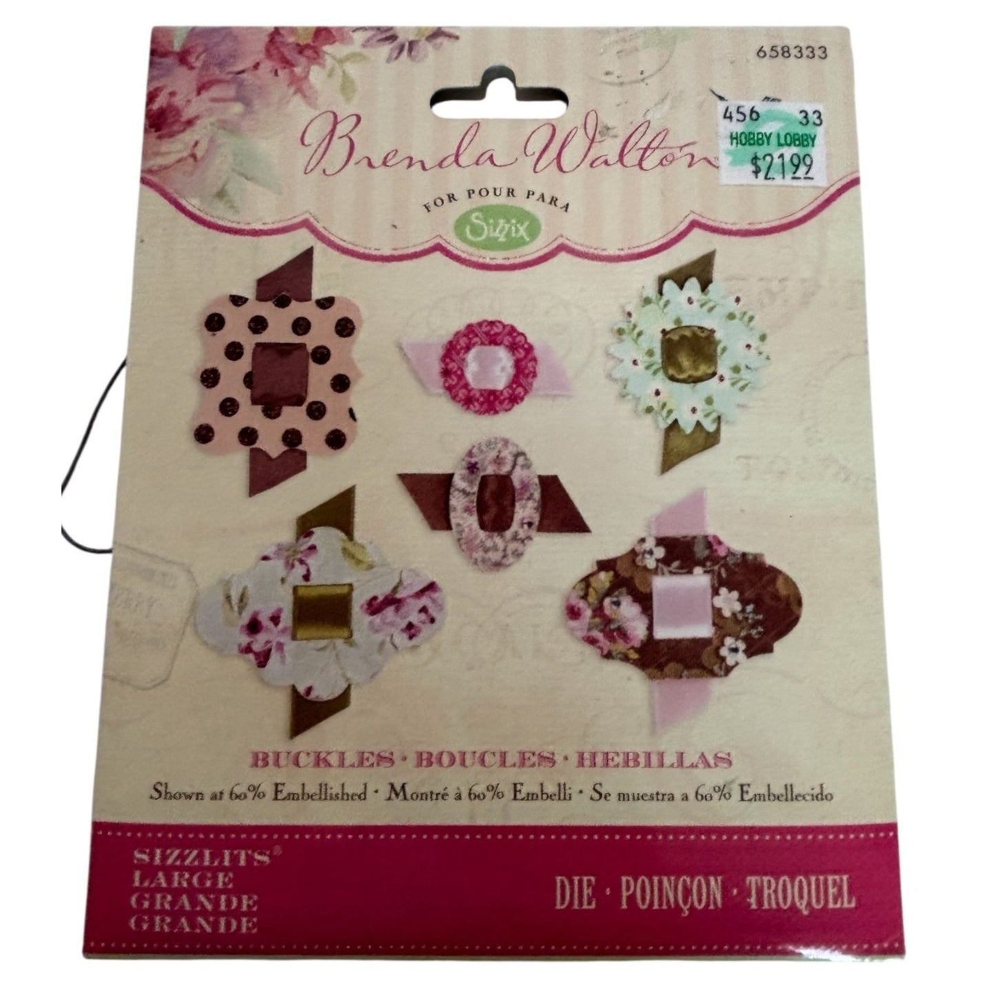 Sizzix Large Die Buckles Set Sizzlits Brenda Walton Crafting Scrapbooking 658333