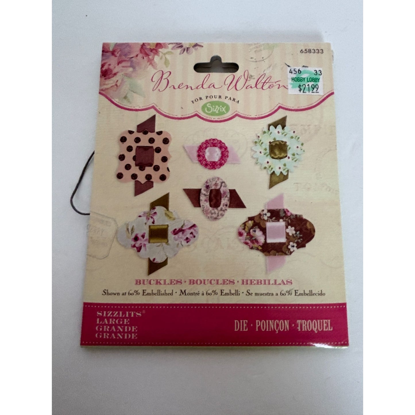 Sizzix Large Die Buckles Set Sizzlits Brenda Walton Crafting Scrapbooking 658333