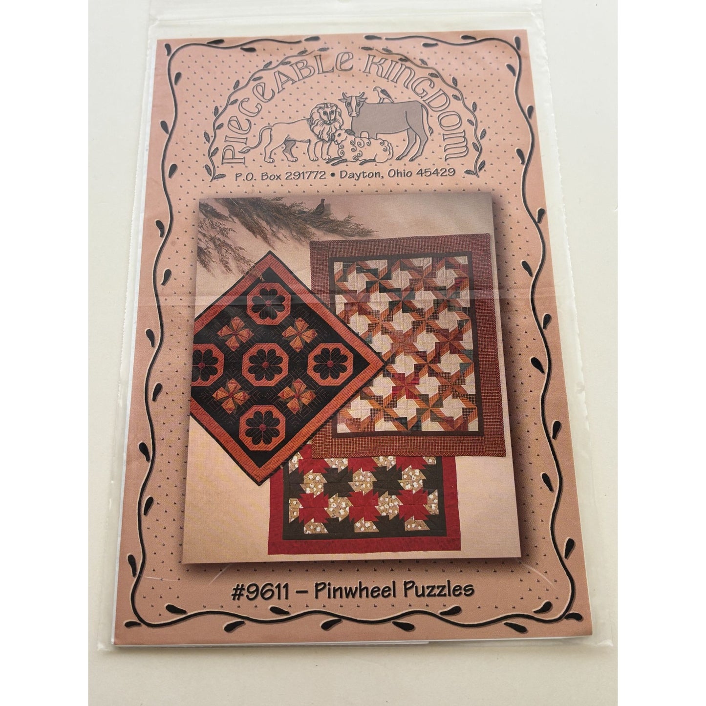 Pieceable Kingdom Applique Quilt Pattern Pinwheel Puzzles Flower Susan Parr 9611