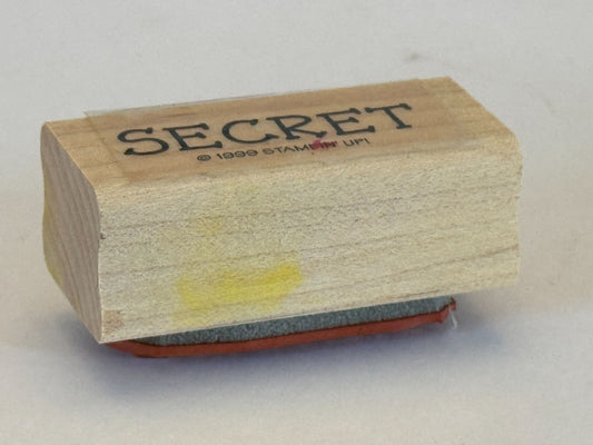 Stampin Up Rubber Stamp Secret Card Making Word Sentiment Wood Mounted