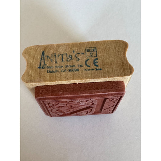 Anitas Rubber Stamp Decorative Letter K Initial Craft Square Ornate Card Making
