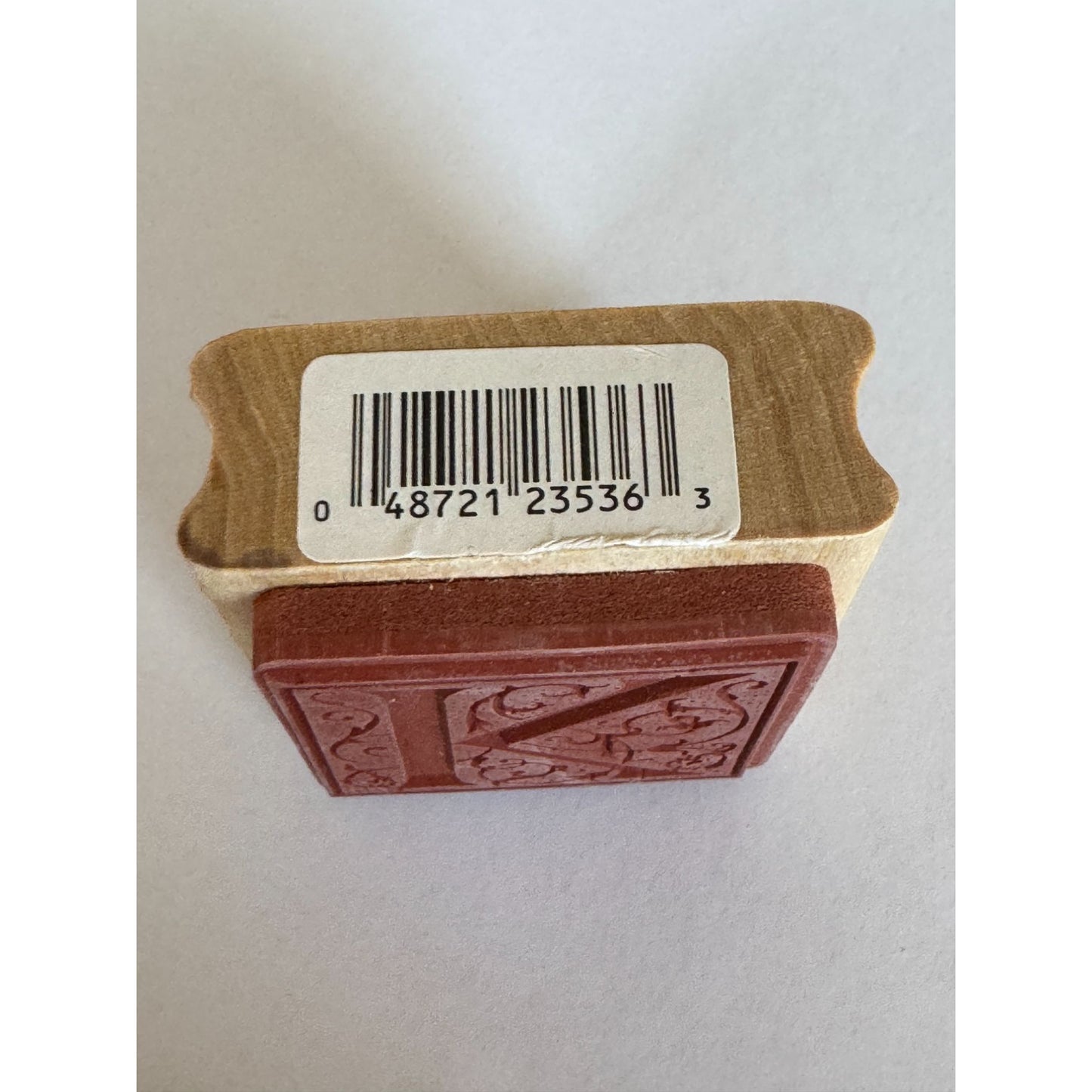Anitas Rubber Stamp Decorative Letter K Initial Craft Square Ornate Card Making