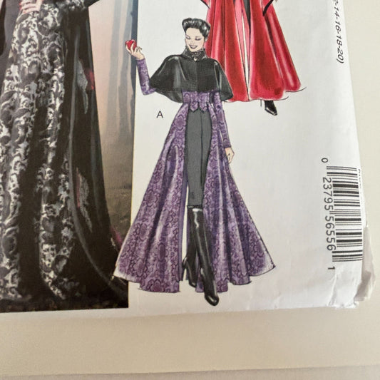 McCalls Costume Sewing Pattern M6818 Gothic Coat Victorian Steampunk Capelet Cosplay 12–20 UNCUT Fantasy