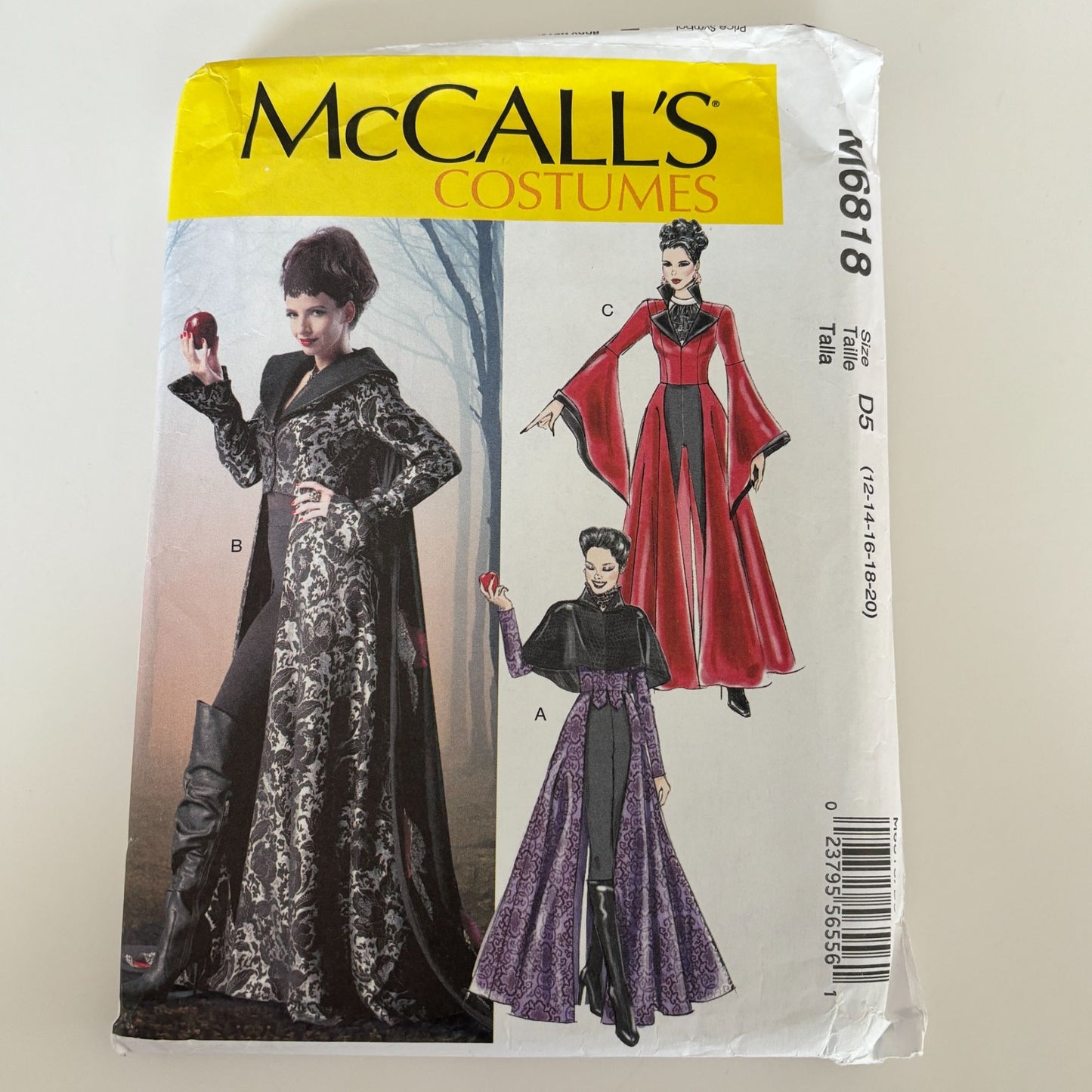 McCalls Costume Sewing Pattern M6818 Gothic Coat Victorian Steampunk Capelet Cosplay 12–20 UNCUT Fantasy