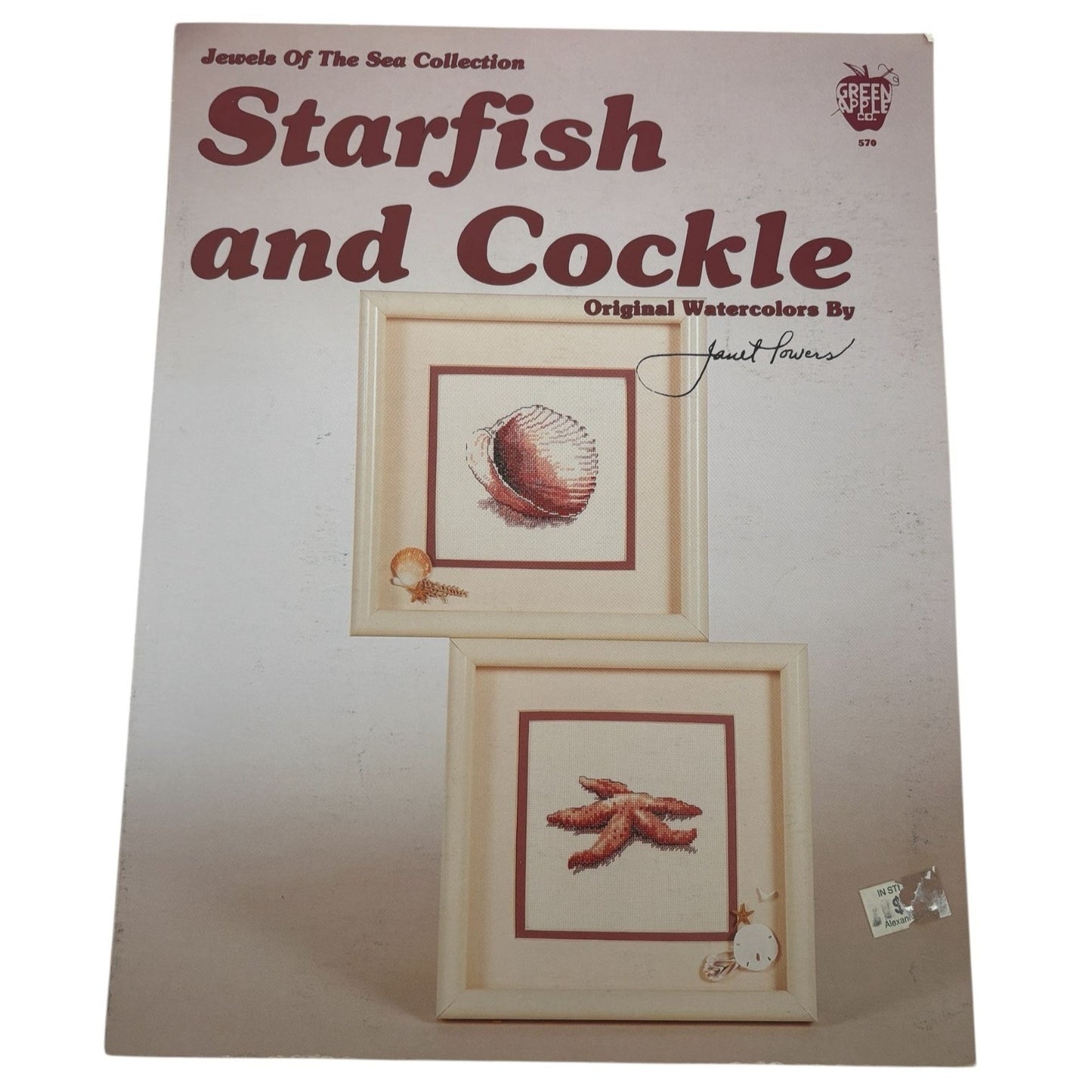 Green Apple Cross Stitch Pattern Starfish and Cockle Sea Shell Jewels of the Sea