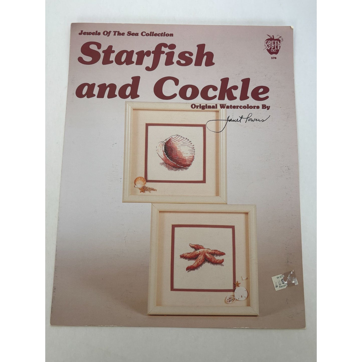 Green Apple Cross Stitch Pattern Starfish and Cockle Sea Shell Jewels of the Sea
