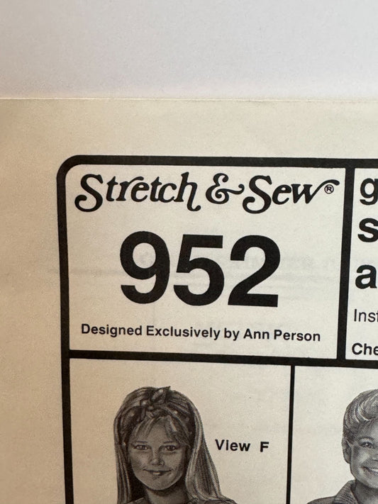Stretch and Sew Sewing Pattern 952 Girls Skimmer Dresses and Tops Shirt 1990 UC