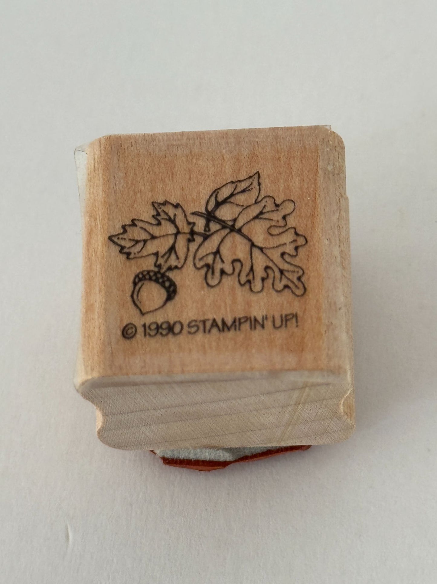 Stampin Up Rubber Stamp Oak Leaves Acorn Leaf Fall Nature Outdoors Small Craft