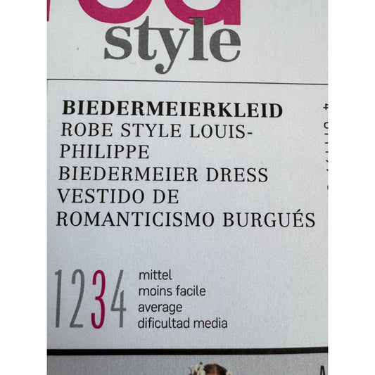 Burda Sewing Pattern 7466 Biedermeier Dress Romantic Louis-Philippe Costume UC