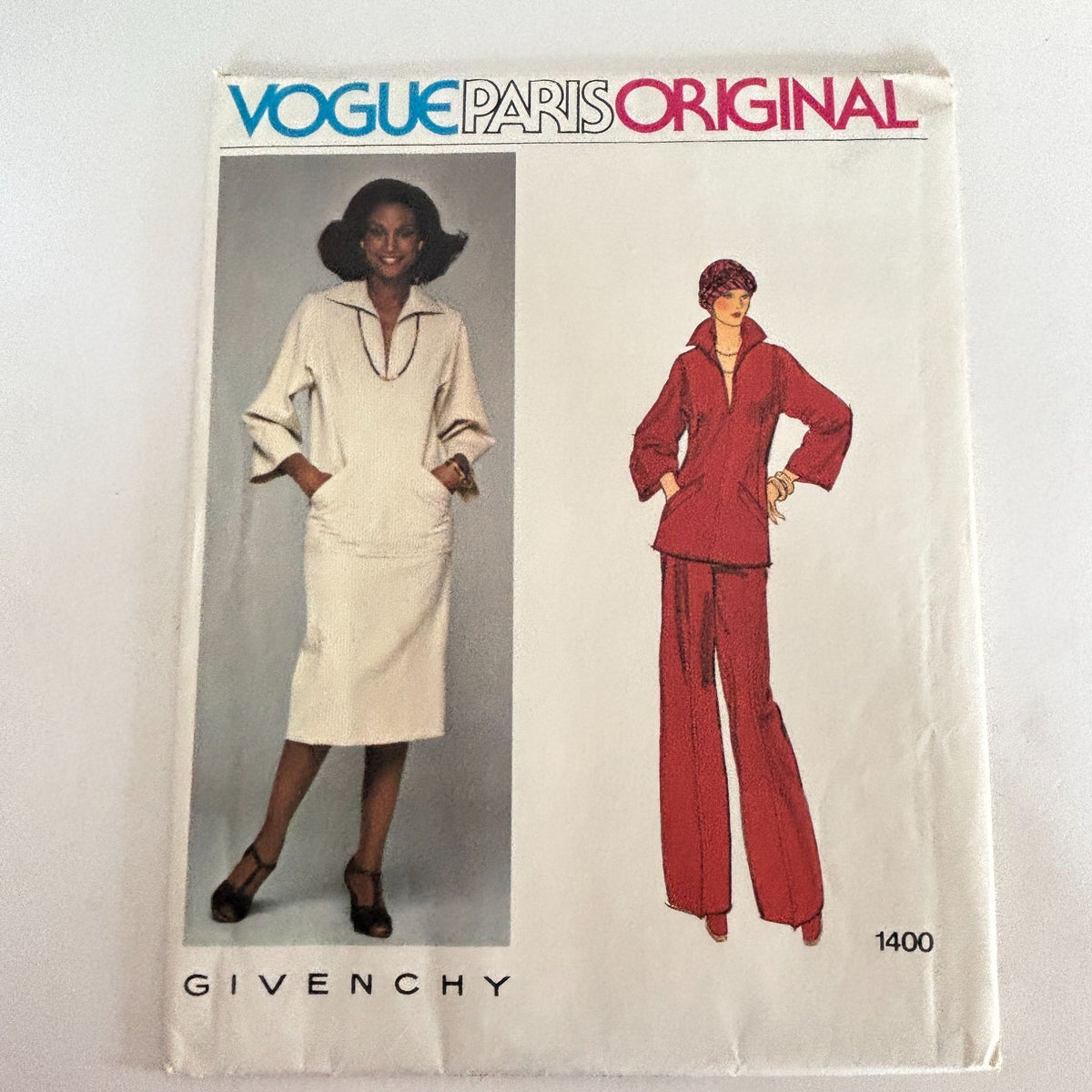 Vogue Paris Original Sewing Pattern 1400 Givenchy 70s Top Skirt Pants 10 Uncut